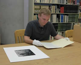 Brett researching Wynn's Archive