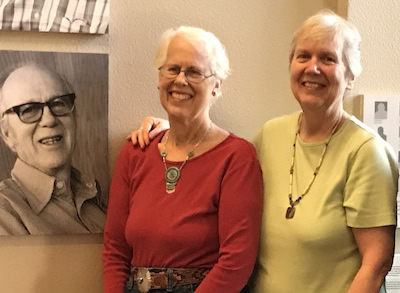 Lynne and Barbara next to Wynn's Portrait at CCP
