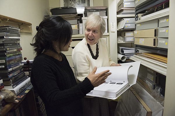 Barbara sharing the Archive she & Gene  had assembled with filmmaker Sebi Lee